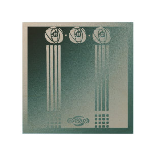 Teal Art nouveau, Ronnie C Mackintosh, rose design