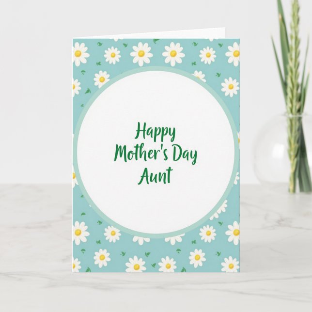 Teal Aunt Mothers Day Card (Front)
