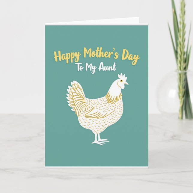 Teal Aunt Mothers Day Design Card (Front)