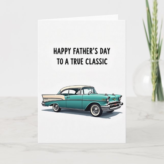 Teal Auto Fathers Day Card (Front)