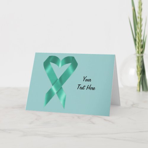 Teal Awareness Ribbon customizable Card