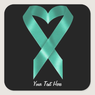 Teal Awareness Ribbon (customizable) Square Sticker