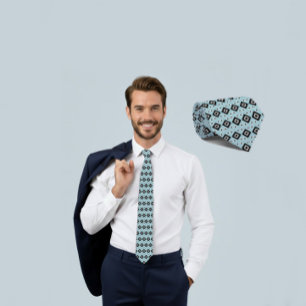 Teal Axis Neck Tie