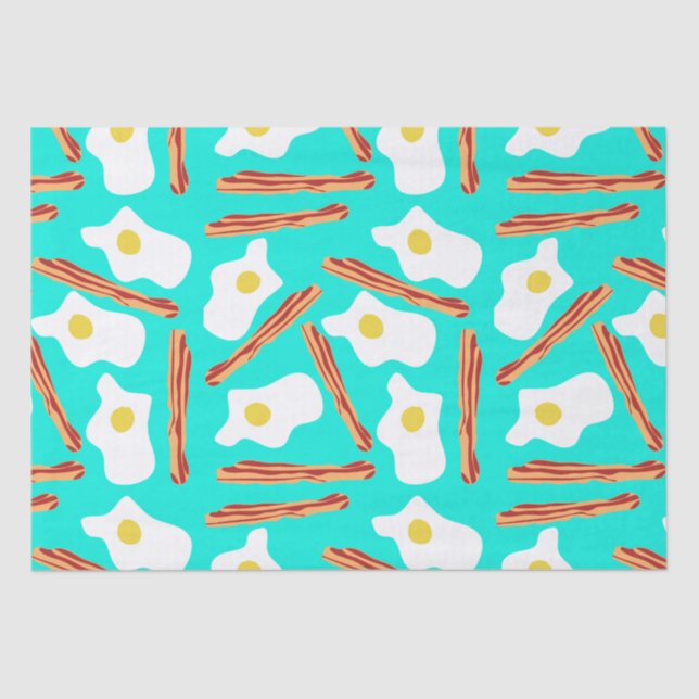 Teal Bacon and Eggs Tissue Paper (Front)