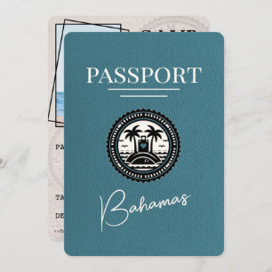 Teal Bahamas Passport Save The Date