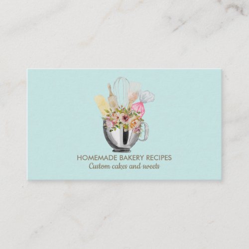 Teal Bakery Food Cook Personal Chef Catering Business Card