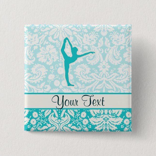 Teal Ballet Pinback Button (Front)