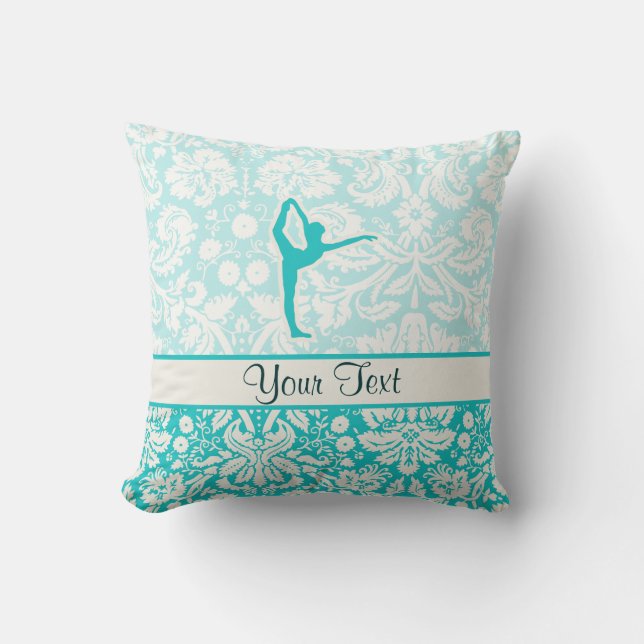 Teal Ballet Throw Pillow (Front)