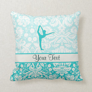 Teal Ballet Throw Pillow