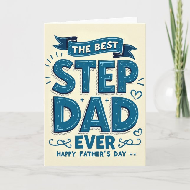 Teal Banner Fathers Day Art Card (Front)