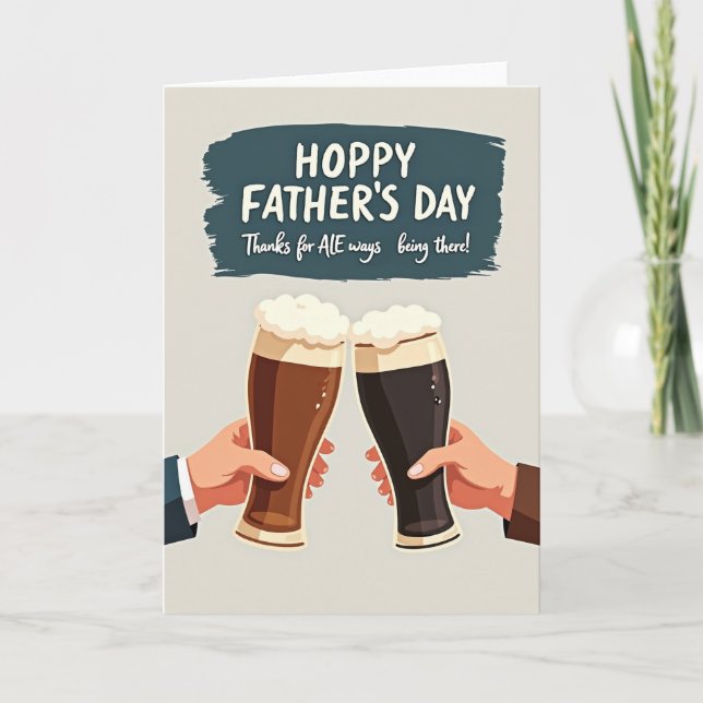 Teal Banner Fathers Day Card (Front)