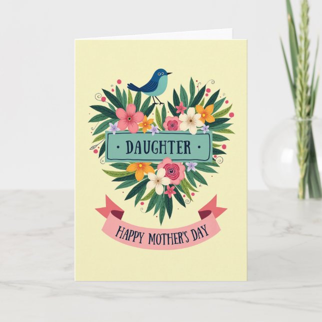 Teal Banner Mothers Day Card (Front)