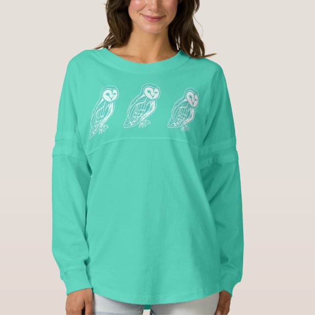 Teal Barn Owls Women's Spirit Jersey Shirt (Front)
