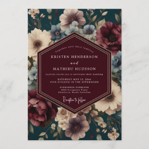 Teal Baroque Wedding Invitation
