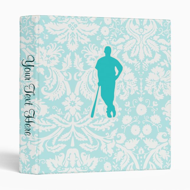 Teal Baseball 3 Ring Binder (Front/Spine)