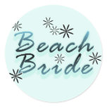 Teal Beach Bride Tshirts and Gifts Classic Round Sticker