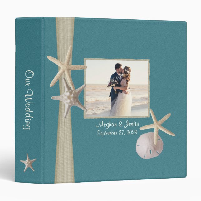 Teal Beach Starfish and Photos Binder (Front/Spine)