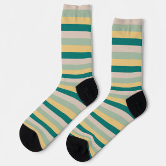Teal, Beige and Sage Socks