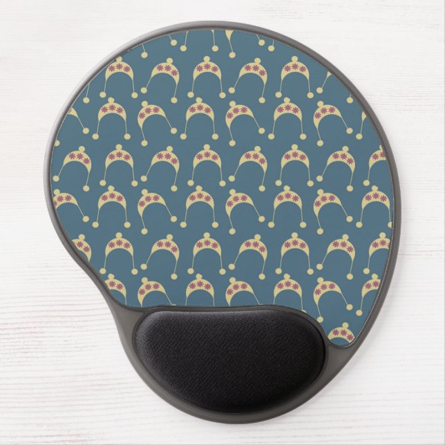 teal beige hats gel mouse pad (Front)
