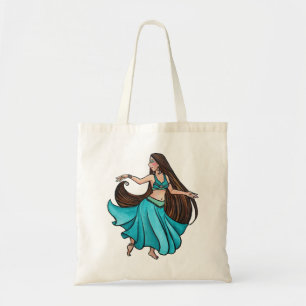 Teal Belly Dancer Tote Bag