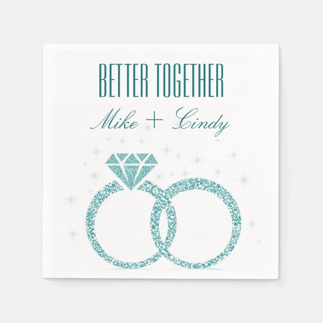 Teal Better Together Engagement | Wedding Napkins