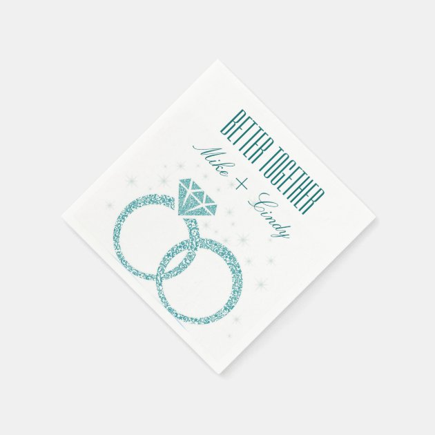 Teal Better Together Engagement | Wedding Napkins