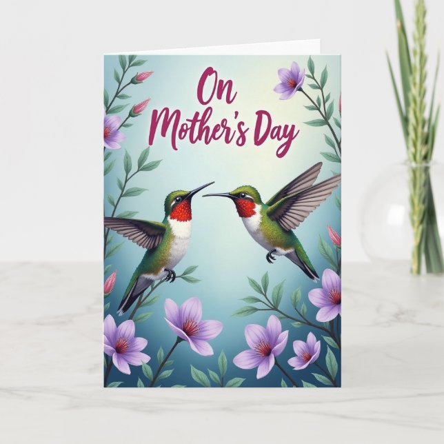Teal Bird Mothers Day Card (Front)