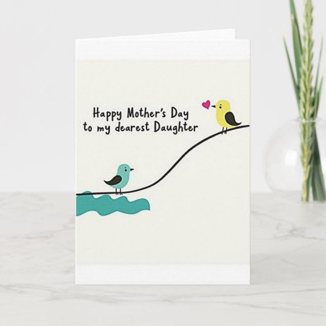 Teal Birds Mothers Day Love Card (Front)