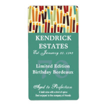 Teal Birthday Wine Label (375ml)