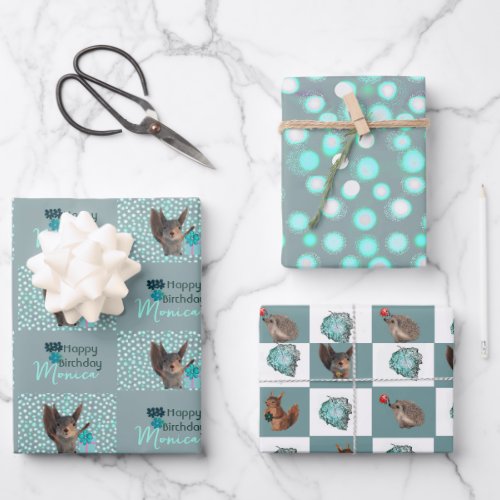 Teal Birthday Wrapping Paper Sheets