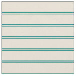 [ Thumbnail: Teal & Bisque Colored Striped Pattern Fabric ]