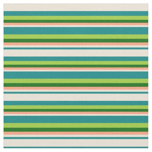 Teal, Bisque, Light Salmon, Dark Green & Green Fabric