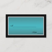 Teal, Black, and Silver Placecards (Back)