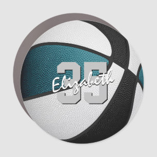teal black basketball team colors gifts locker or car magnet