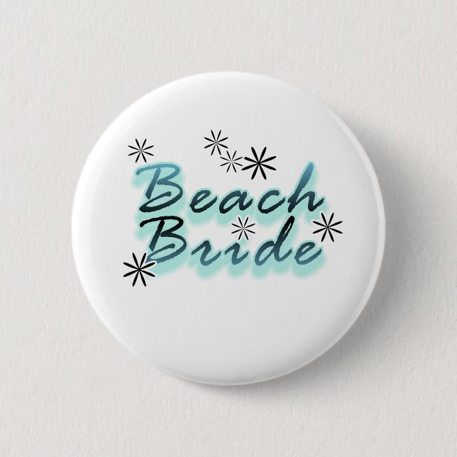 Teal/Black Beach Bride Button (Front)