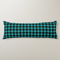 Teal Black Checker Diamond Pattern