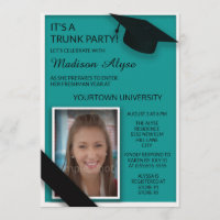 Teal Black College Trunk Party Dorm Shower Photo