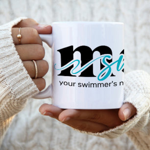 Teal Black Custom Swim Mom Coffee Mug