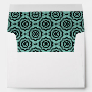 Teal Black Flower Seamless Pattern Envelope