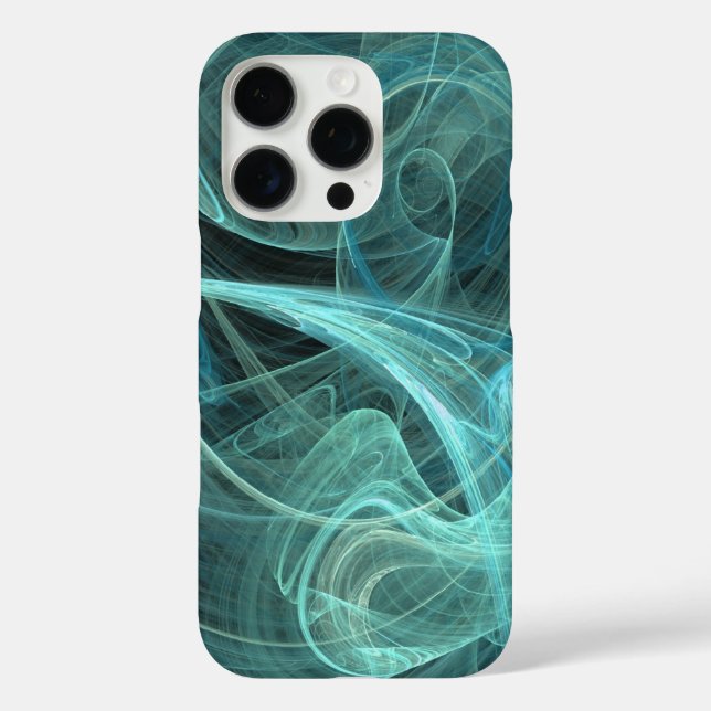 Teal & Black Fractal -adjusts for all cases (Back)