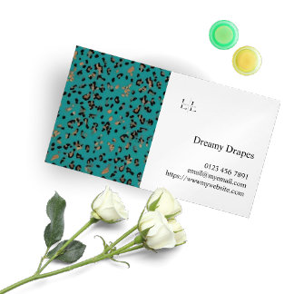 Teal, Black, Gold & White Logo Business Card Magnet