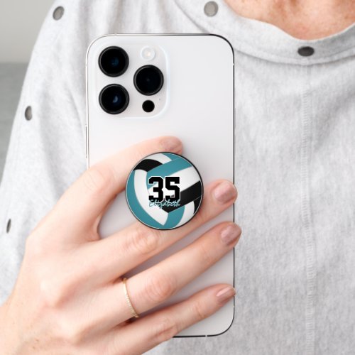 teal black school club team colors volleyball PopSocket