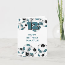 teal black soccer balls kids sports birthday