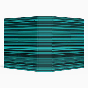 Teal Black Stripes 3 Ring Binder