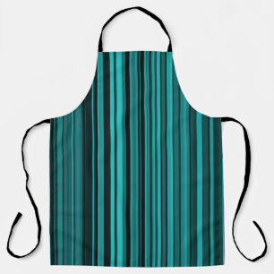 Teal Black Stripes Apron
