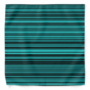 Teal Black Stripes Bandana