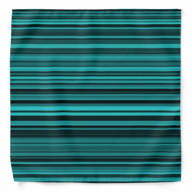 Teal Black Stripes Bandana (Front)