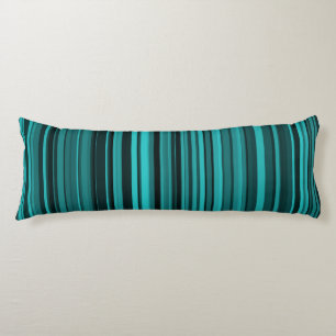 Teal Black Stripes Body Pillow