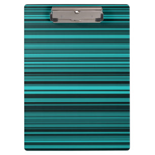 Teal Black Stripes Clipboard