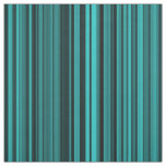 Teal Black Stripes Fabric